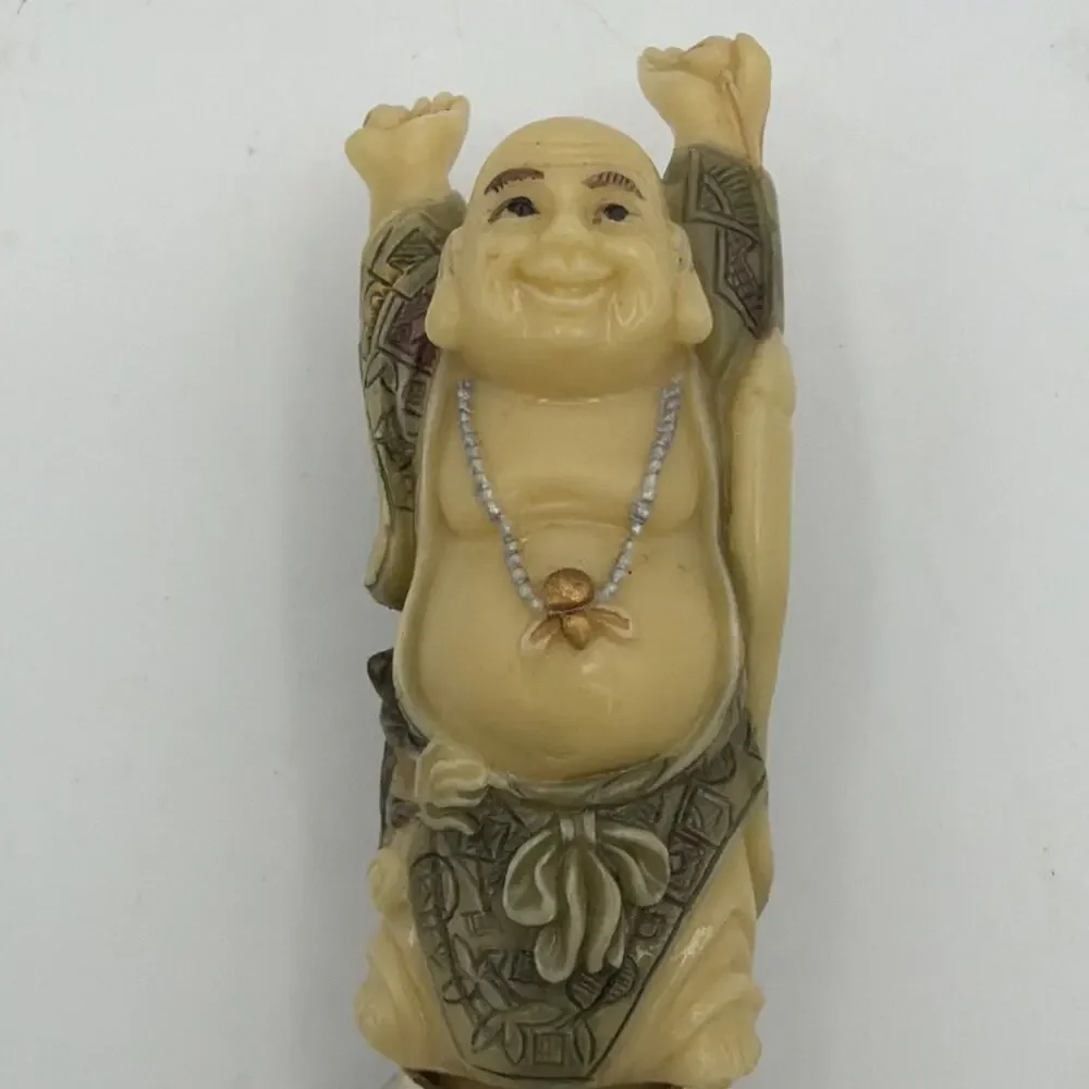 Hans Turnwald Bone Buddah Cheese Knife Wine Stopper Gift Set Vintage Germany